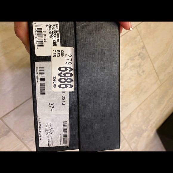 Saint Laurent Tribute Leather Slides 7 1/2 - Picture 6 of 7